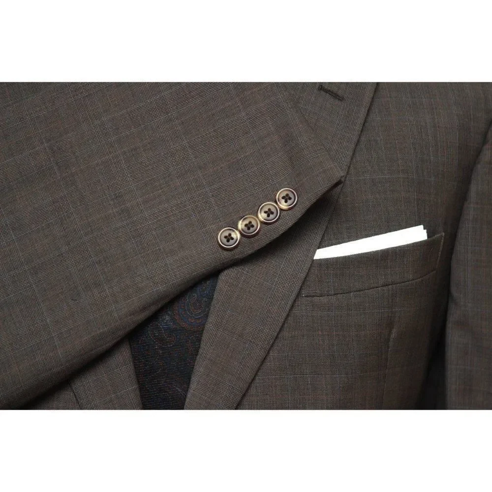 42L Jos A Bank Men's Wool Blazer Sport Coat Wool‎ Brown D030136